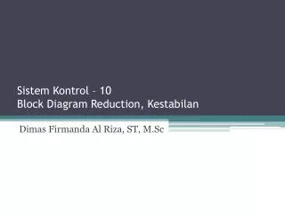 sistem kontrol 10 block diagram reduction kestabilan