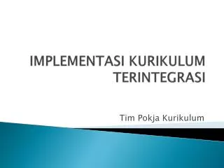 implementasi kurikulum terintegrasi