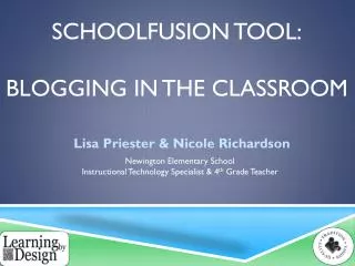 SchoolFusion Tool: Blogging in the classroom