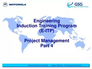 Engineering Induction Training Program (E-ITP) Project Management Part 4