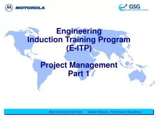 Engineering Induction Training Program (E-ITP) Project Management Part 1