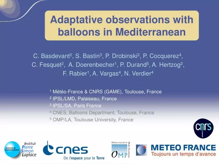 adaptative observations with balloons in mediterranean