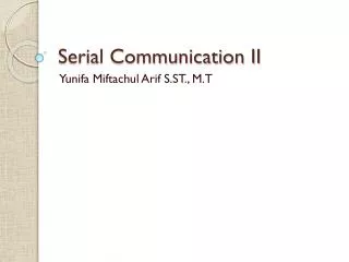 serial communication ii