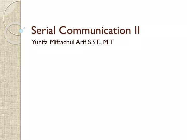 serial communication ii