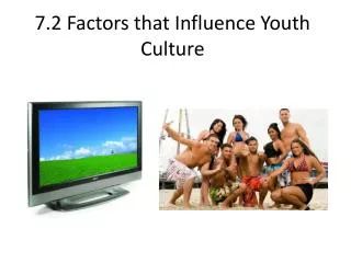 7.2 Factors that Influence Youth Culture