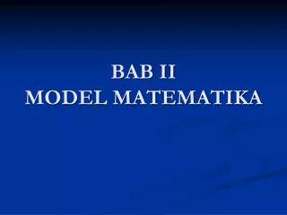 bab ii model matematika