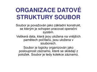 organizace datov struktury soubor