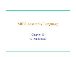MIPS Assembly Language