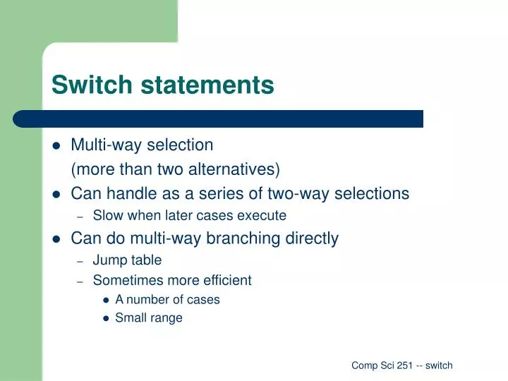 switch statements