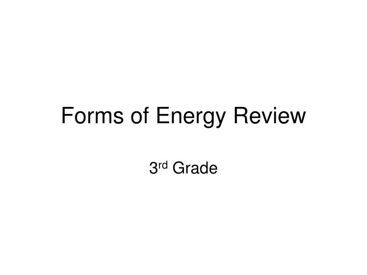 forms of energy review