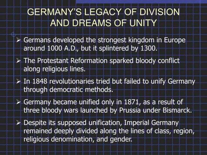 germany s legacy of division and dreams of unity