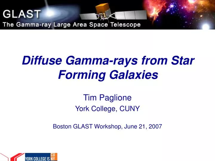 diffuse gamma rays from star forming galaxies