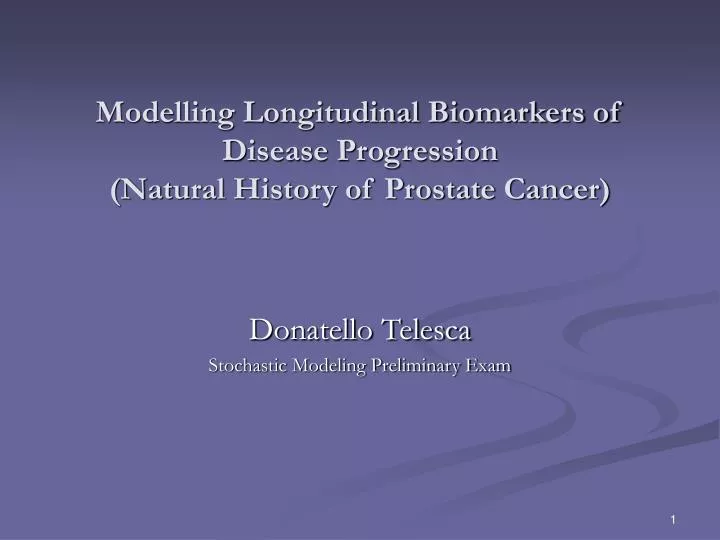 modelling longitudinal biomarkers of disease progression natural history of prostate cancer