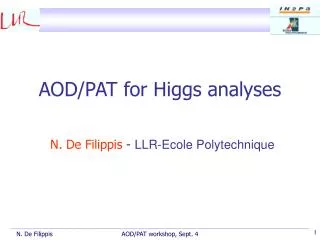 AOD/PAT for Higgs analyses