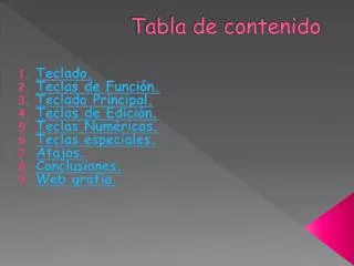 tabla de contenido