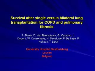 Survival after single versus bilateral lung transplantation for COPD and pulmonary fibrosis