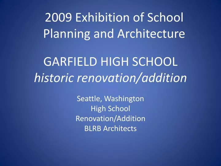 garfield high school historic renovation addition