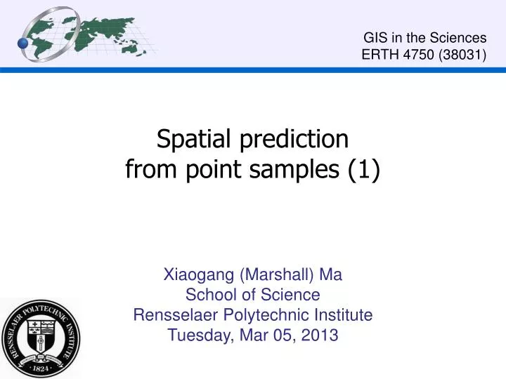 spatial prediction from point samples 1