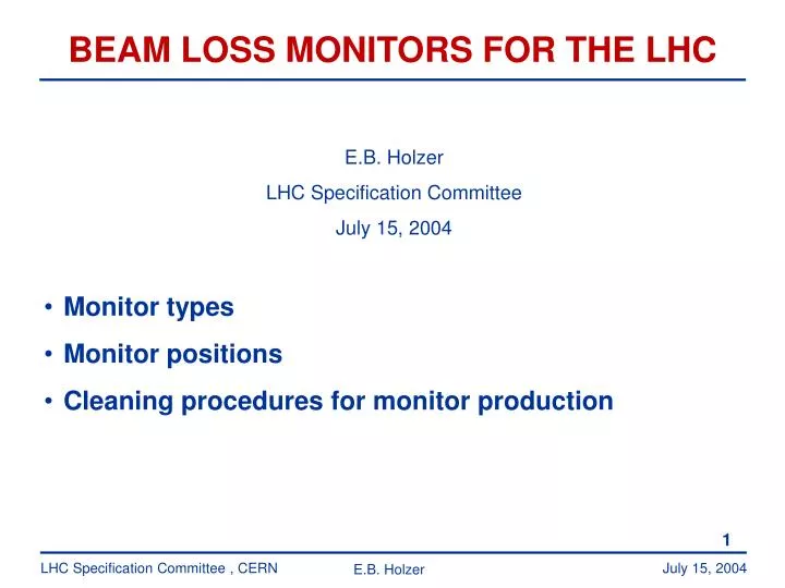 beam loss monitors for the lhc