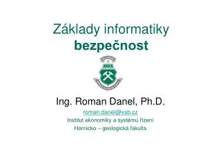 z klady informatiky bezpe nost