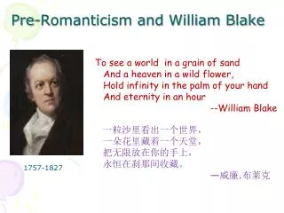 Pre-Romanticism and William Blake