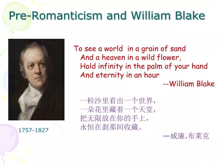 pre romanticism and william blake