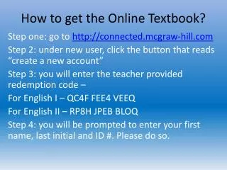 How to get the Online Textbook?