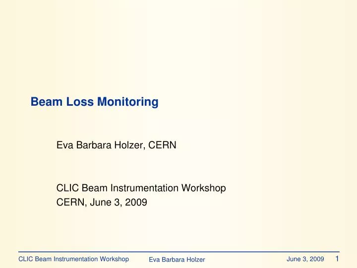 beam loss monitoring