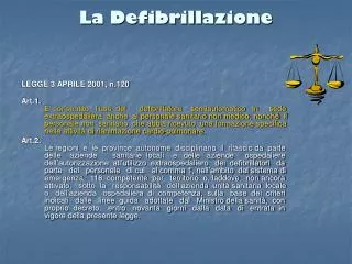la defibrillazione