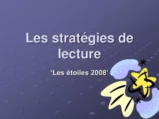 les strat gies de lecture