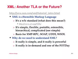 XML: Another TLA or the Future?