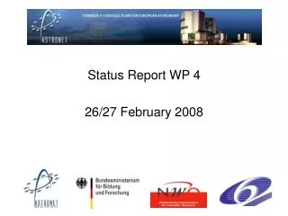 Status Report WP 4 26/27 February 2008