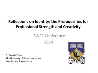 Reflections on Identity: the Prerequisites for Professional Strength and Creativity