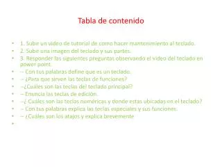 tabla de contenido
