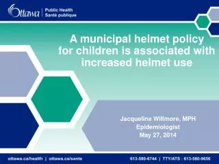 A municipal helmet policy for children is associated with increased helmet use