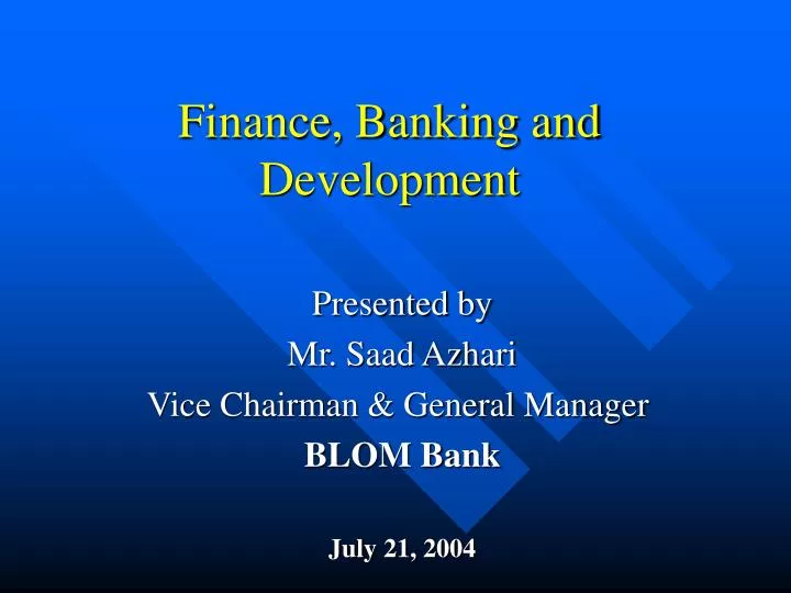 finance banking and development