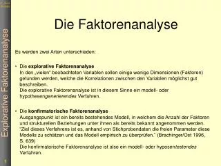 die faktorenanalyse