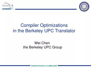Compiler Optimizations in the Berkeley UPC Translator
