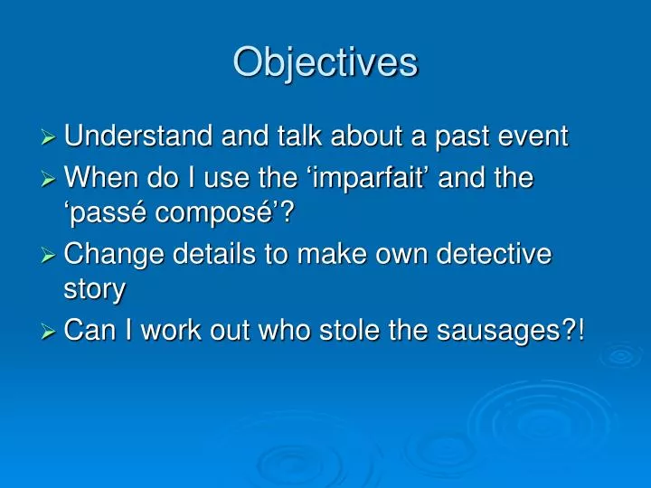 objectives