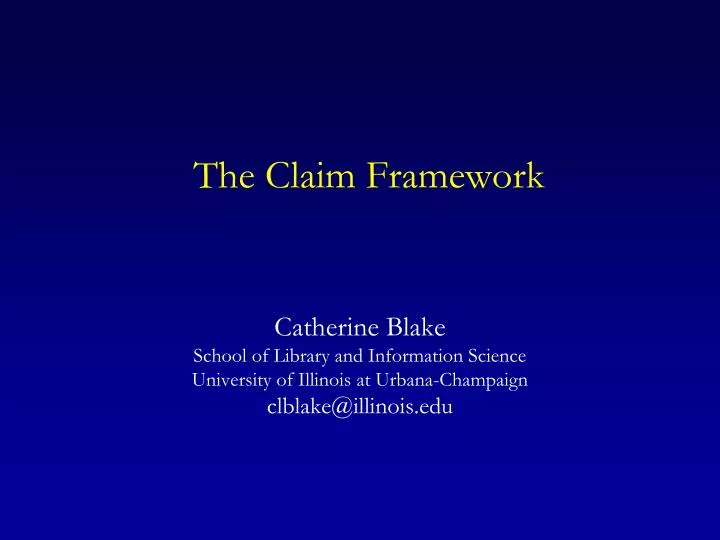 the claim framework