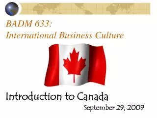 BADM 633: International Business Culture