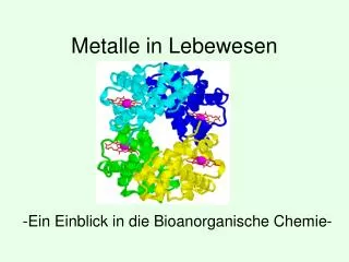 metalle in lebewesen