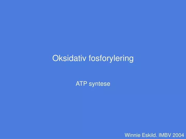 oksidativ fosforylering