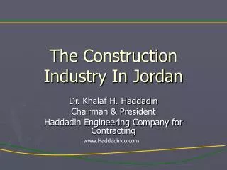 The Construction Industry In Jordan