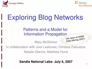 Exploring Blog Networks