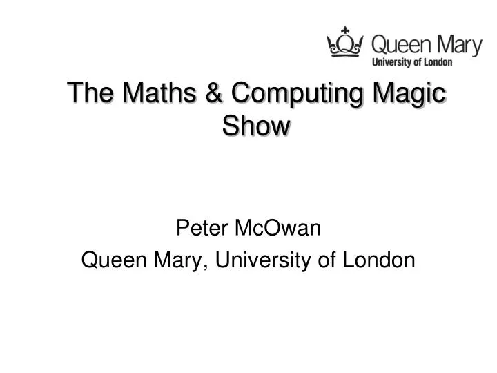 the maths computing magic show