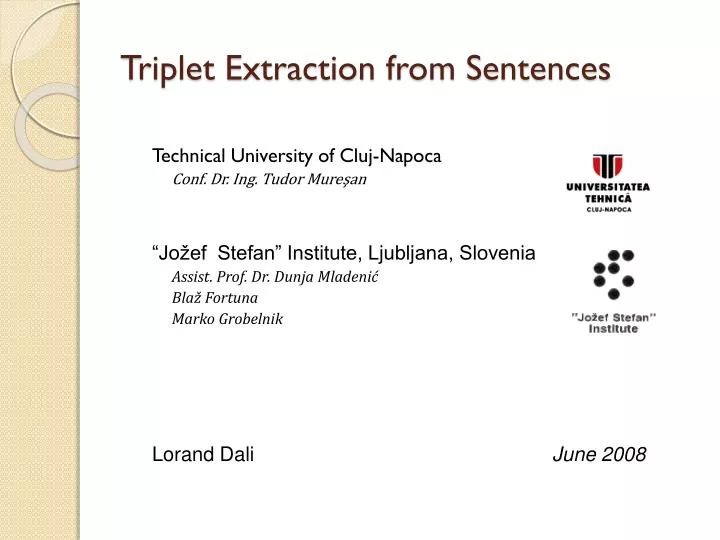 triplet extraction from sentences