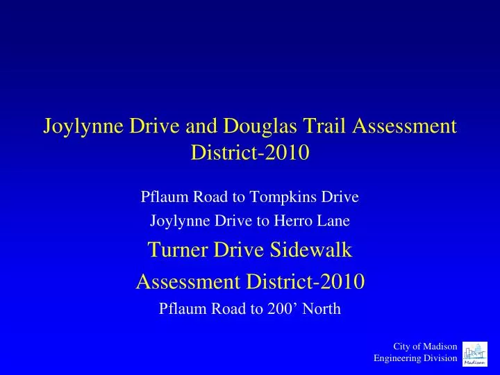 joylynne drive and douglas trail assessment district 2010