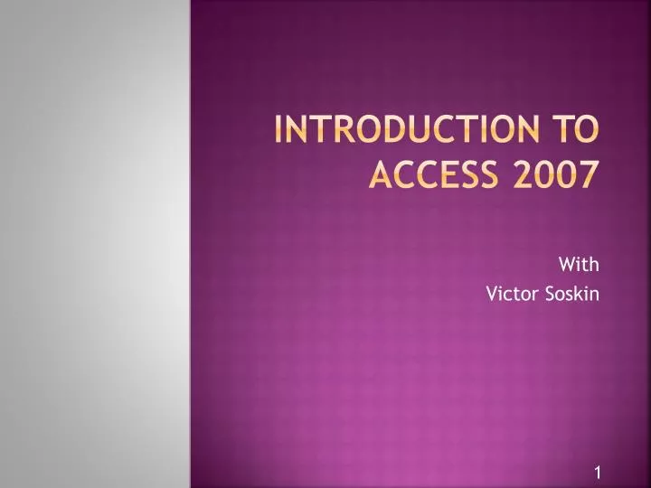introduction to access 2007