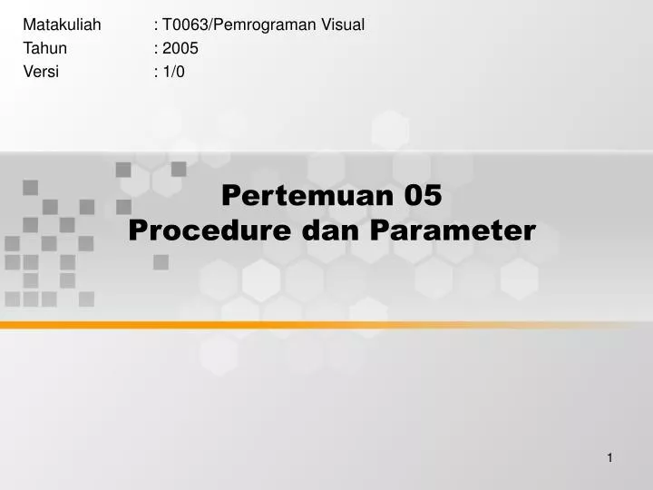 pertemuan 05 procedure dan parameter